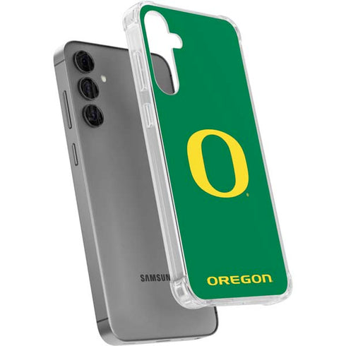 University of Oregon Yellow O on Green Galaxy S24 Plus Clear Case